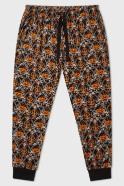 KILLSTAR Haunted Joggers [Plus Size] - Baroque Pumpkin Gothic Loungewear -Kill Star Store Haunted Joggers MENS PLUS H