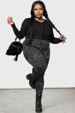 KILLSTAR x Wednesday: I'm Saaaorry Nevermore Plus Size Leggings -Kill Star Store IM SAAAORRY LEGGINGS PLUS W D