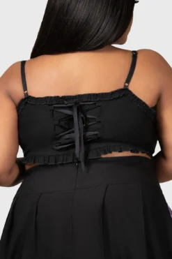 Killstar Ines Crop Top [Plus Size] - Gothic Corset Back -Kill Star Store INES CROP TOP PLUS W D