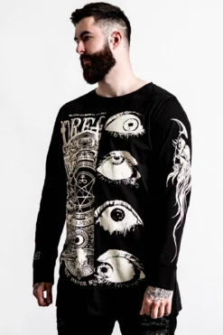 KILLSTAR Insomnia Longline Split-Top - Gothic Graphic Tee