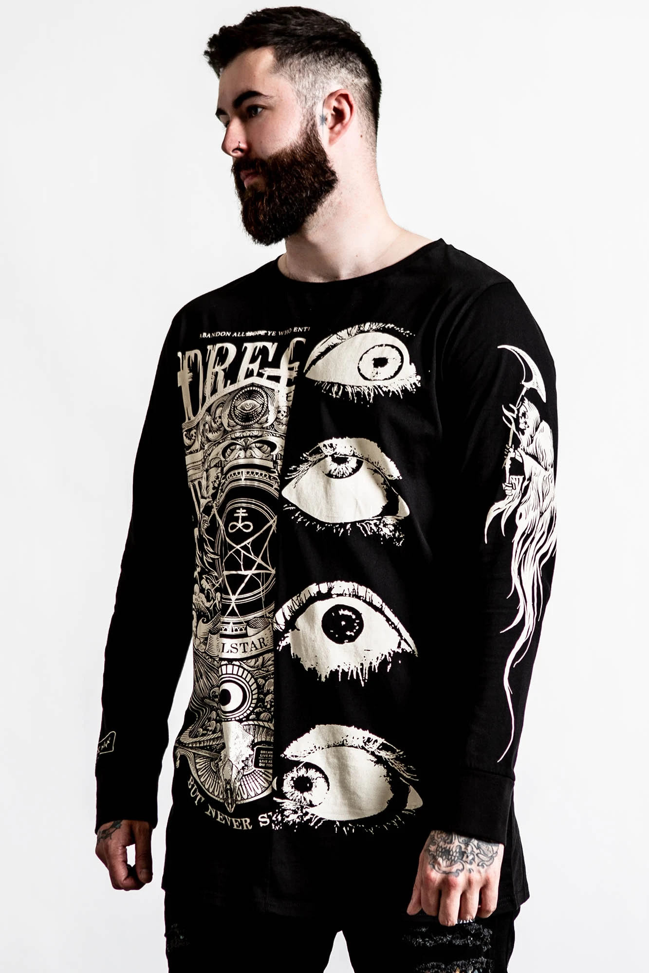 KILLSTAR Insomnia Longline Split-Top - Gothic Graphic Tee 1 KILLSTAR Insomnia Longline Split-Top - Gothic Graphic Tee