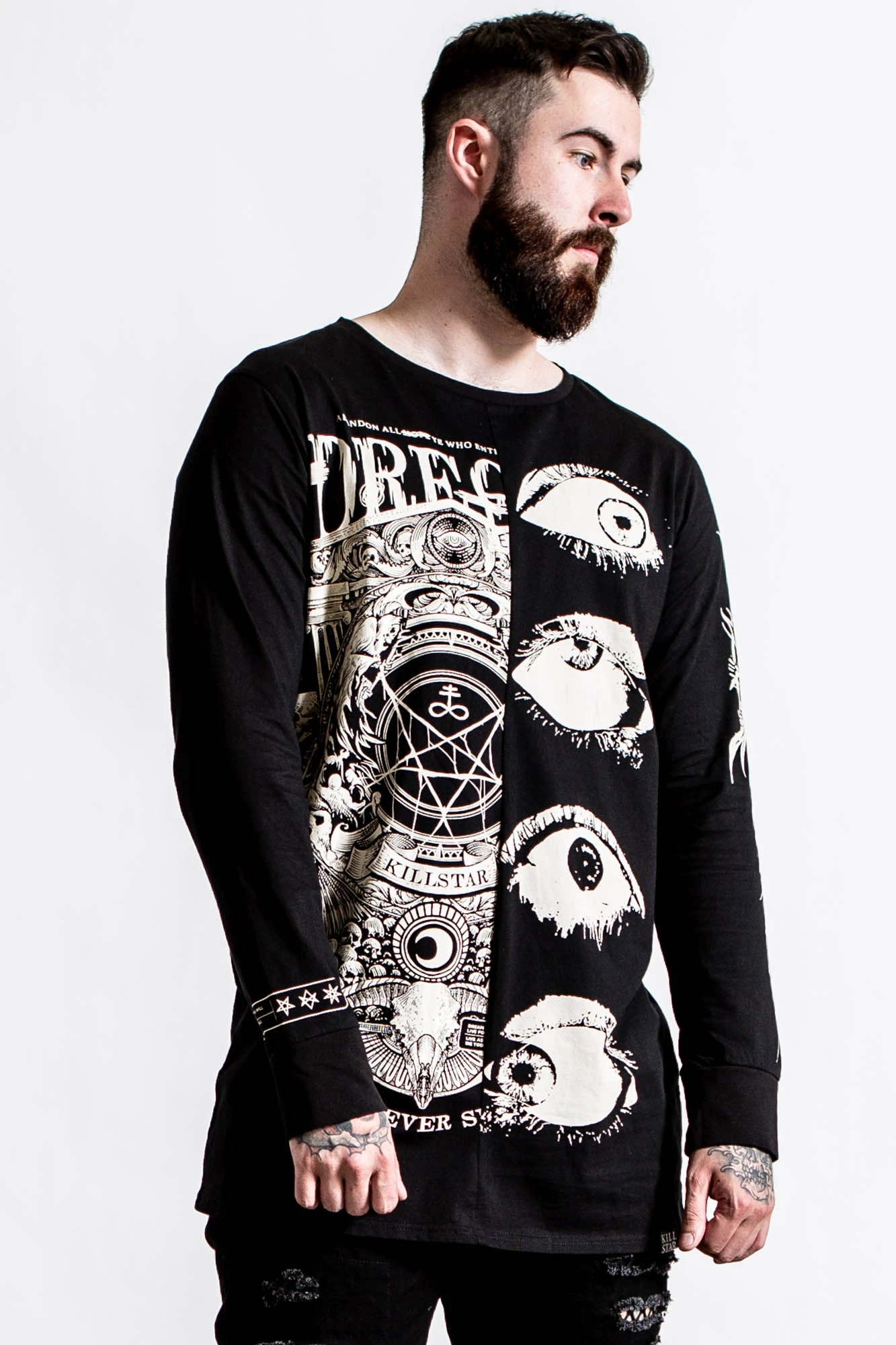 KILLSTAR Insomnia Longline Split-Top - Gothic Graphic Tee 3 KILLSTAR Insomnia Longline Split-Top - Gothic Graphic Tee - Image 3