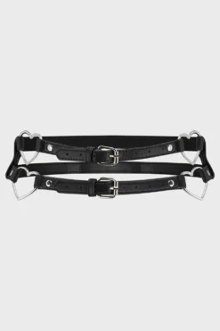 KILLSTAR Irene Heart Double Buckle Faux Leather Belt