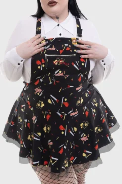KILLSTAR x Chucky It's Time To Play Pinafore Dress -Kill Star Store IT S TIME TO PLAY PINAFORE DRESS PLUS W B