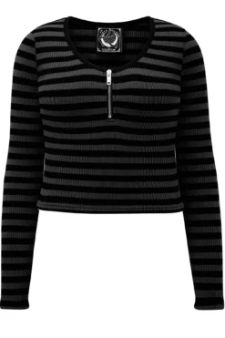 Izora Ribbed Top [GREY] [PLUS] -Kill Star Store IZORA RIBBED TOP GREY PLUS