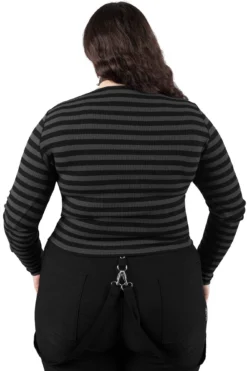 Izora Ribbed Top [GREY] [PLUS] -Kill Star Store IZORA RIBBED TOP GREY PLUS C