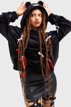 Killstar x Gloomy Bear I'm Gloomy Fluffy Hoodie -Kill Star Store I M GLOOMY HOODIE W Dcopy