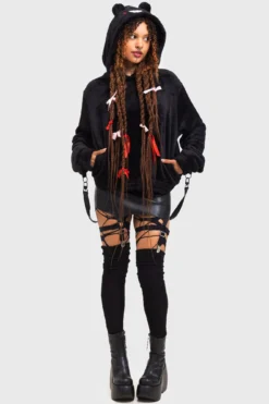 Killstar x Gloomy Bear I'm Gloomy Fluffy Hoodie -Kill Star Store I M GLOOMY HOODIE W Ecopy