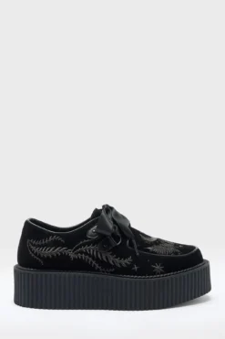 KILLSTAR In A Phase Creepers - Velvet Platform Goth Shoes