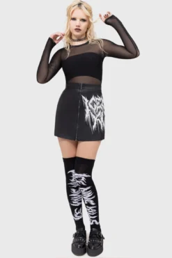 Ice Nine Kills Logo Mini Skirt - Official Band Collaboration 9 Ice Nine Kills Logo Mini Skirt - Official Band Collaboration -Kill Star Store Ink Logo Mini Skirt D