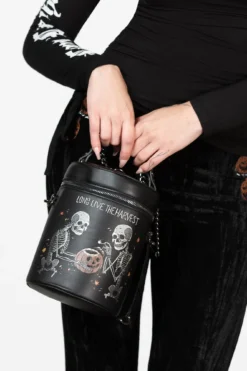 KILLSTAR Jack O-Lantern Bag - Faux Leather Gothic Pumpkin Handbag