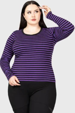 Jett Long Sleeve Top [PLUM] [PLUS] -Kill Star Store JETT LONG SLEEVE TOP PLUM PLUS W D