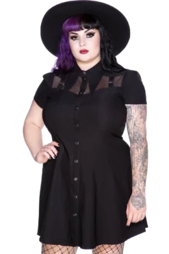 KILLSTAR Jovana Collar & Ring Plus Size Skater Dress