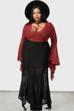 KILLSTAR Juliet's Betrayal Maxi Skirt - Plus Size Gothic Lace -Kill Star Store JULIETS BETRAYAL MAXI SKIRT BLACK PLUS W D