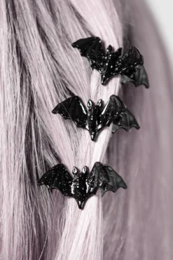 Killstar Wing It Bat Hair Claws - Pack of 6