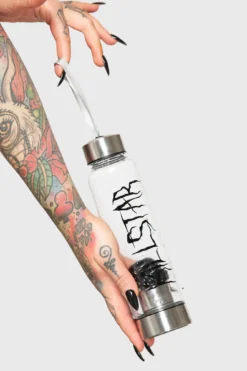 Killstar Crystal Glass Water Bottle -Kill Star Store KILLSTAR CRYSTAL WATER BOTTLE E