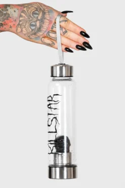 Killstar Crystal Glass Water Bottle -Kill Star Store KILLSTAR CRYSTAL WATER BOTTLE F