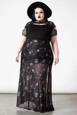 KILLSTAR Kleadora Mesh Maxi Skirt [Plus Size]