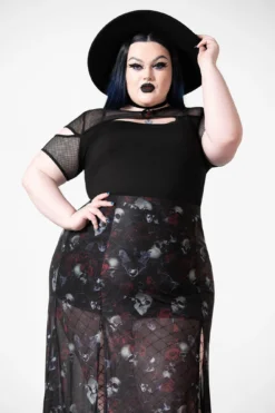 KILLSTAR Kleadora Mesh Maxi Skirt [Plus Size] -Kill Star Store KLEADORA MESH MAXI SKIRT PLUS W E