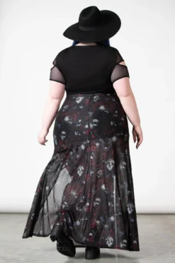 KILLSTAR Kleadora Mesh Maxi Skirt [Plus Size] -Kill Star Store KLEADORA MESH MAXI SKIRT PLUS W F
