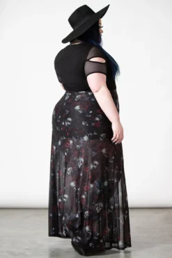 KILLSTAR Kleadora Mesh Maxi Skirt [Plus Size] -Kill Star Store KLEADORA MESH MAXI SKIRT PLUS W G