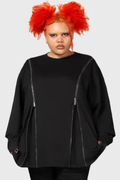 Killstar Kyanite Plus Size Top with Statement Zips