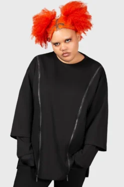 Killstar Kyanite Plus Size Top with Statement Zips -Kill Star Store KRYANITE TOP PLUS W C scaled