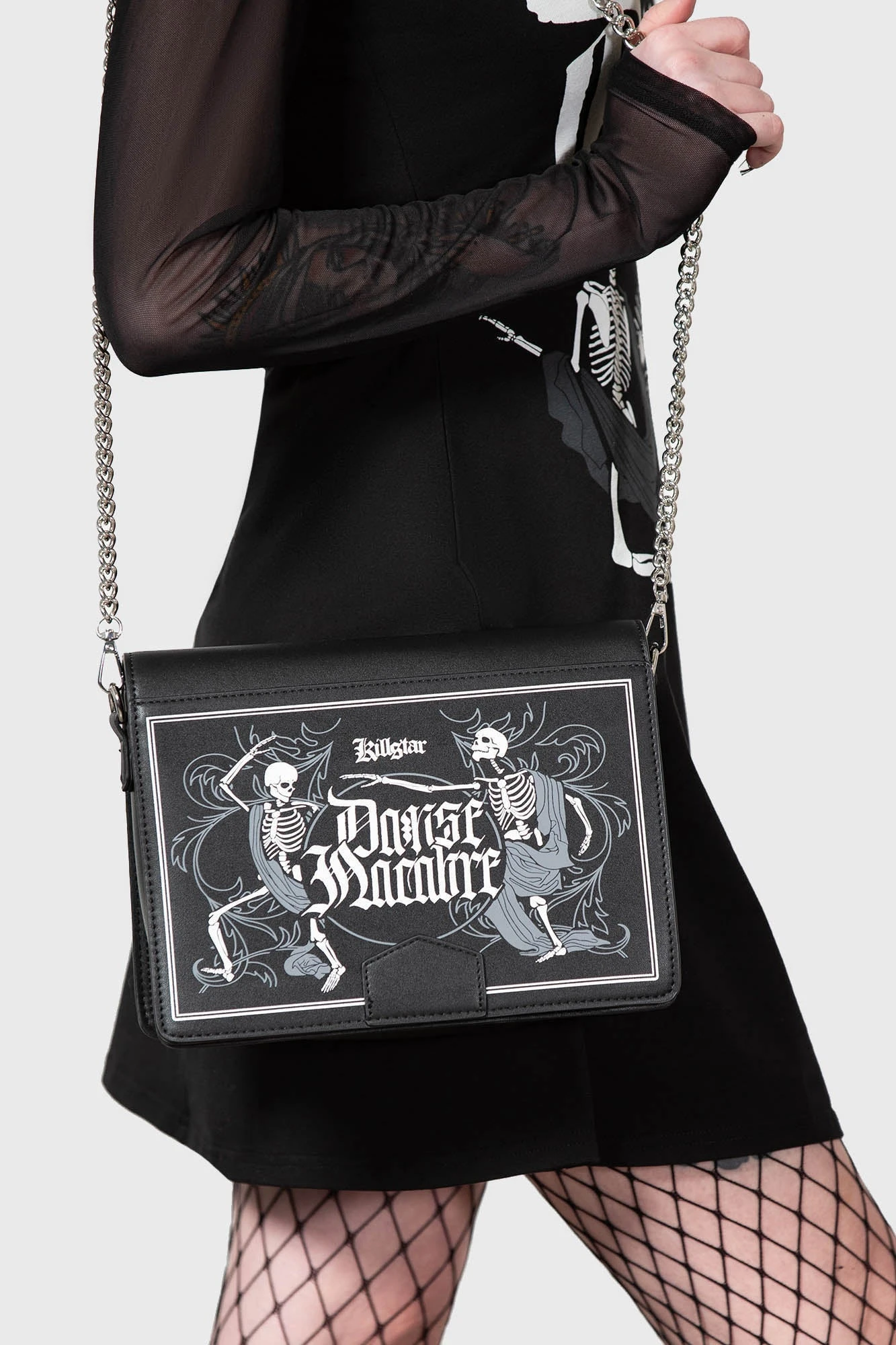 KILLSTAR La Danse Skeleton Handbag - Gothic Faux Leather Bag 1 KILLSTAR La Danse Skeleton Handbag - Gothic Faux Leather Bag