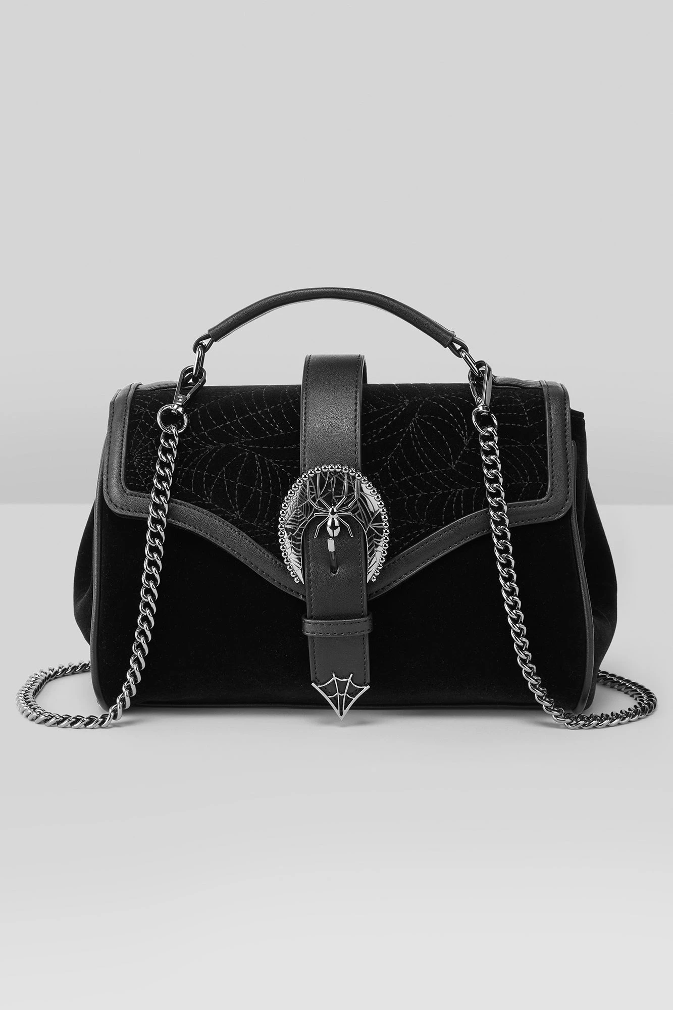 KILLSTAR Lady Arachne Handbag - Velvet Goth Shoulder Bag 1 KILLSTAR Lady Arachne Handbag - Velvet Goth Shoulder Bag