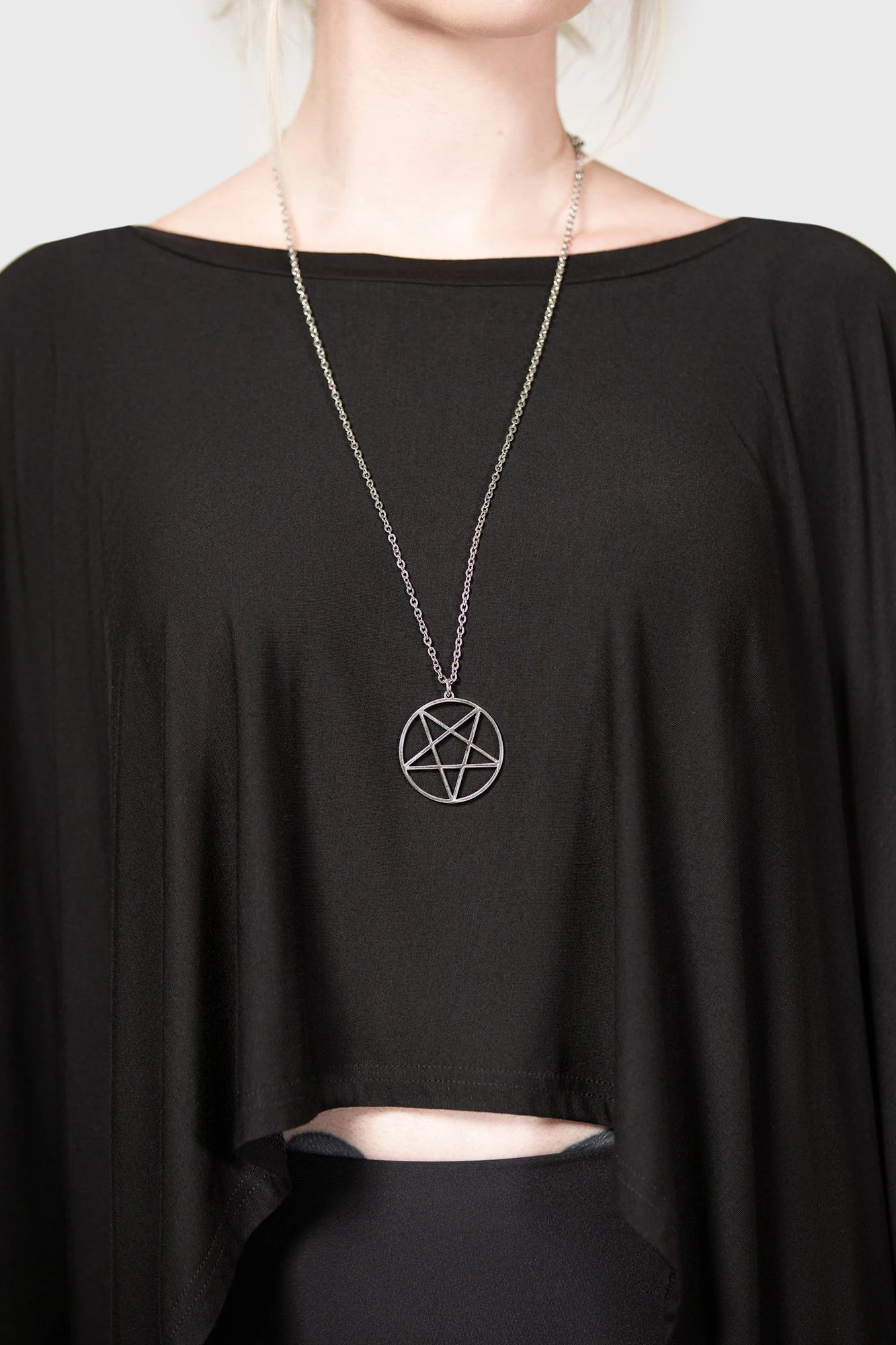 Killstar Lavey Pentagram Necklace - Large Stainless Steel Pendant 1 Killstar Lavey Pentagram Necklace - Large Stainless Steel Pendant