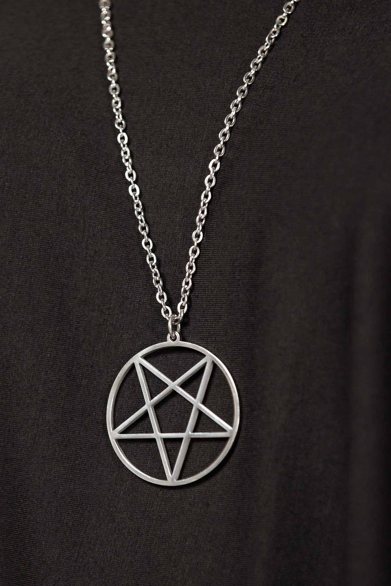 Killstar Lavey Pentagram Necklace - Large Stainless Steel Pendant 2 Killstar Lavey Pentagram Necklace - Large Stainless Steel Pendant - Image 2