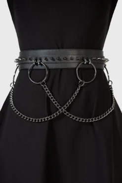 KIHILIST Learn From Miseries Statement Belt with Chains & Spikes