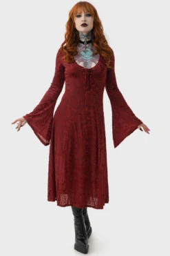 KILLSTAR Lepidoptera Burnout Velvet Midi Dress 12 KILLSTAR Lepidoptera Burnout Velvet Midi Dress -Kill Star Store LEPIDOPTERA MAXI DRESS W E
