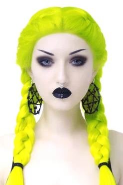 Killstar Life's A Witch Barbwire Pentagram Hoop Earrings