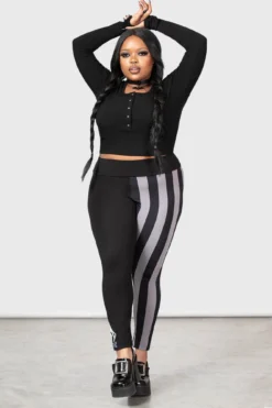 KILLSTAR x Wednesday Loathe Leggings [Plus Size] -Kill Star Store LOATHE LEGGINGS PLUS W D