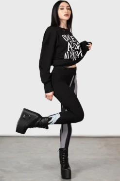 KILLSTAR Loathe Leggings - Official Wednesday Addams Collection -Kill Star Store LOATHE LEGGINGS W D