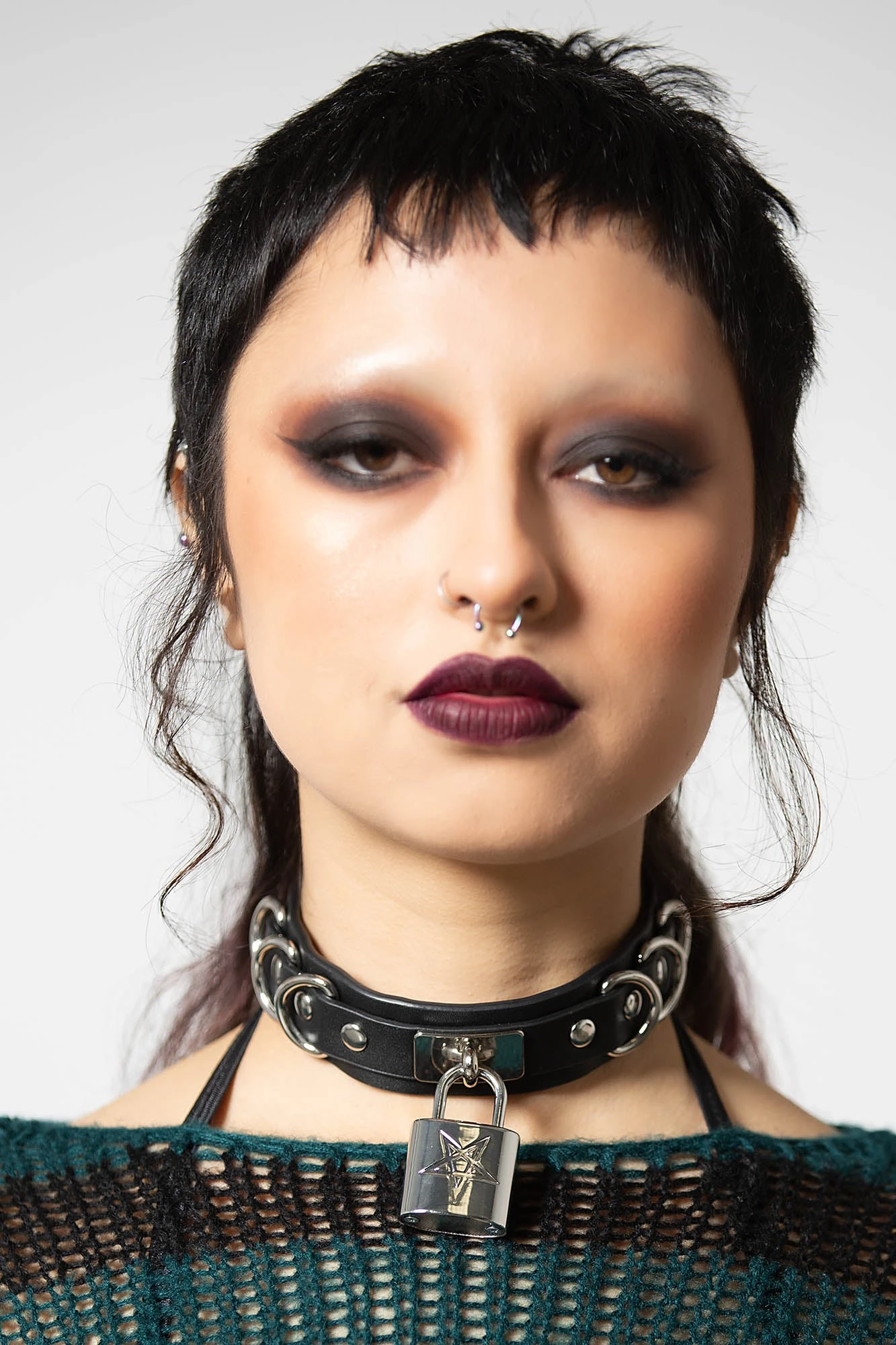 KILLSTAR Lock N' Load Padlock Choker - Gothic Pentagram Faux Leather Jewelry 3 KILLSTAR Lock N' Load Padlock Choker - Gothic Pentagram Faux Leather Jewelry - Image 3
