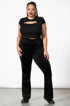 Killstar Lounge Lizard Plus Size Velvet Flares