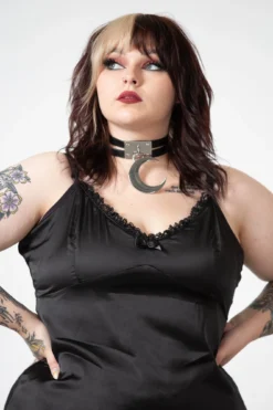 KILLSTAR Loya Satin Maxi Dress [Plus Size] -Kill Star Store LOYA SATIN MAXI DRESS PLUS W E