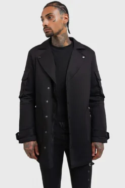 KILLSTAR Lucid Travels Trench Coat - Men's Gothic Outerwear -Kill Star Store LUCID TRAVELS TRENCH COAT W F