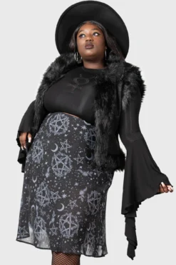 KILLSTAR Luella Bias Midi Skirt [Plus] -Kill Star Store LUELLA BIAS MIDI SKIRT PLUS W D