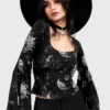 KILLSTAR Luminara Celestial Crop Top with Flared Sleeves
