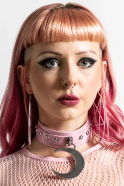 Killstar Lunar Daze Pastel Pink Crescent Moon Choker