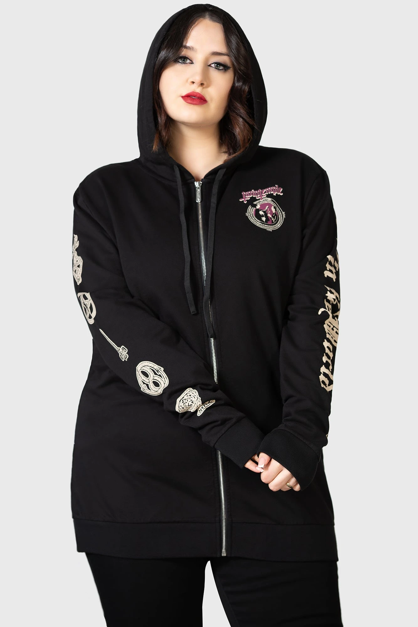 Killstar x Twin Temple Magic Circle Plus Size Zip Hoodie 1 Killstar x Twin Temple Magic Circle Plus Size Zip Hoodie