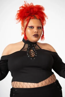 Maidenhead Cold Shoulder Top [PLUS] -Kill Star Store MAIDENHEAD COLD SHOULDER TOP PLUS W F