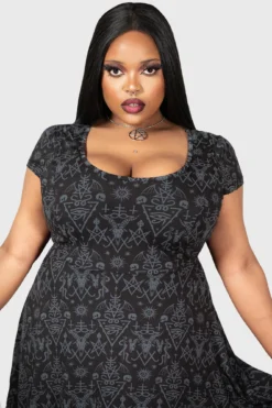 KILLSTAR Maiden's Spirit Skater Dress [PLUS] -Kill Star Store MAIDENS SPIRIT SKATER DRESS PLUS W D