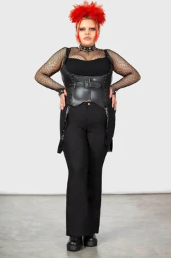 KILLSTAR Malapas Plus Size Faux Leather Underbust Corset -Kill Star Store MALAPAS UNDERBUST CORSET PLUS W D