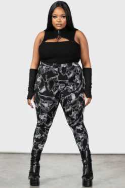 Killstar Mandeble Plus Size Leggings - Alternative Graphic Print