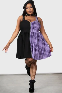 KILLSTAR Marie Zip Plus Size Dress with Fishnet Bell Sleeves -Kill Star Store MARIE ZIP DRESS PLUS W D