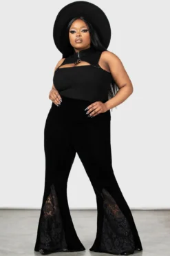 Killstar Marisola Velvet Flare Leggings [Plus Size]